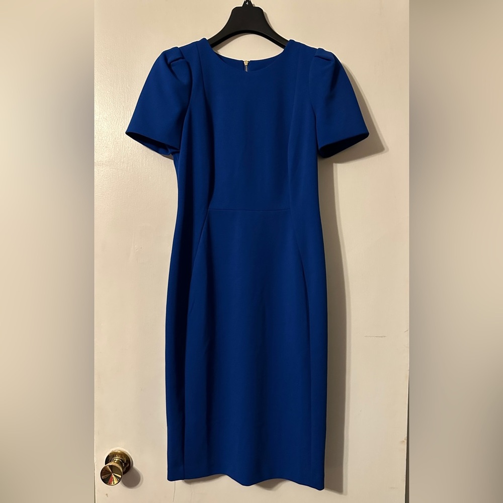 Calvin Klein Blue Sheath Midi Dress for Work EUC